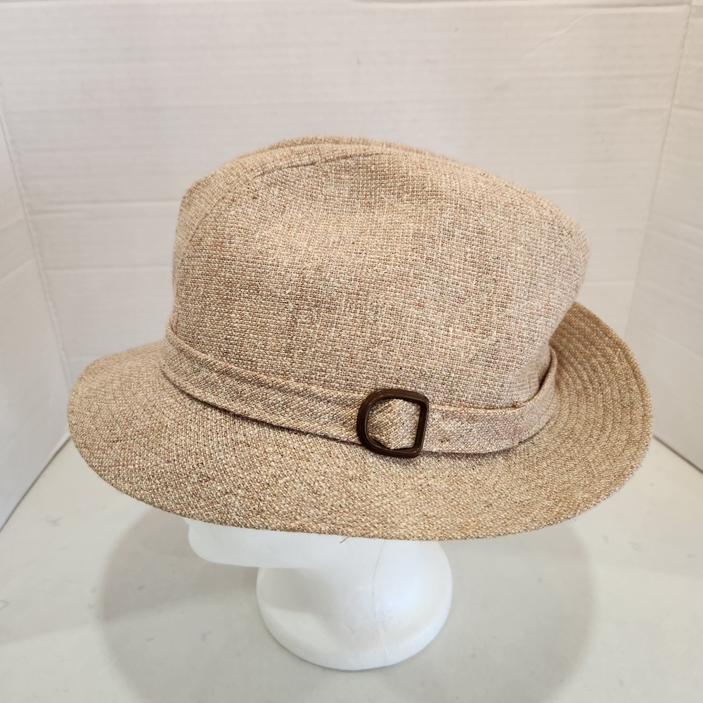 Vintage Biltmore Fedora Wool Brown Tweed Hat Size 7 1/8 57 Lined Made in Canada